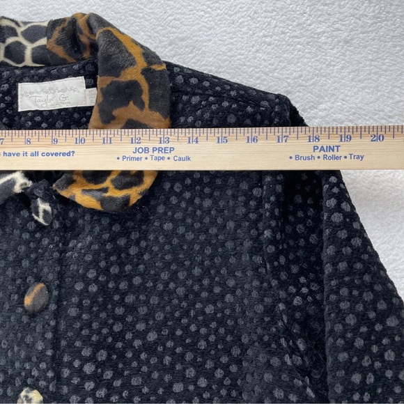 Vtg Taylor G Animal Print Black Jacket Sz XL Eclectic Artsy Dallas Tx Old Money - Picture 3 of 9